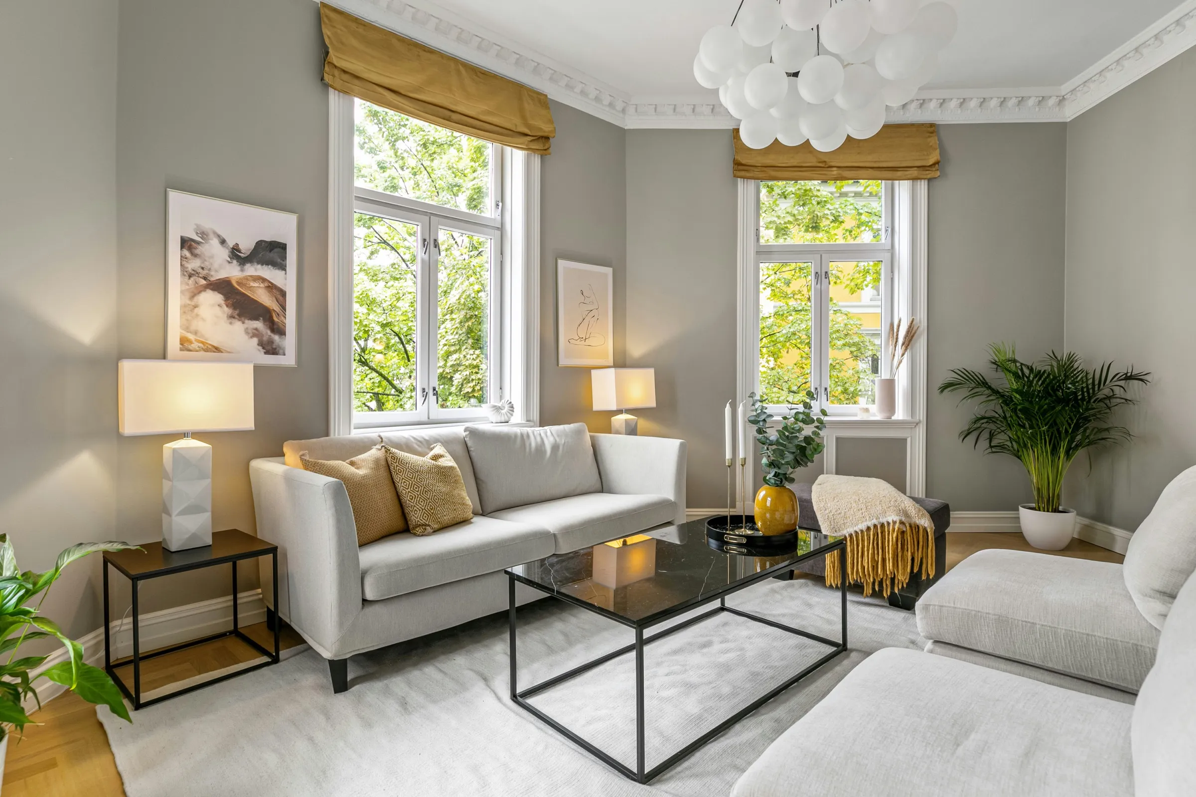 A bright living room freshly painted by J W Paints